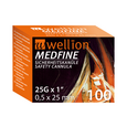 Sie sehen eine Packung WELL23-25 Wellion MEDFINE Kanüle 25G x 1“, 0,5 x 25 mm, Produktbild: 01 WELL23-25 Wellion MEDFINE Kanüle 25G x 1“, 0,5 x 25 mm, A-Nr.: 5435240 - 01