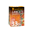 Sie sehen eine Packung Wellion 33G Lanzetten, Produktbild: 01 Wellion 33G Lanzetten, A-Nr.: 3144722 - 01