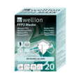 Sie sehen eine Packung WELLMASK003 Wellion FFP2 Maske (20Stk pro Packung), Produktbild: 01 WELLMASK003 Wellion FFP2 Maske (20Stk pro Packung), A-Nr.: 5631886 - 01