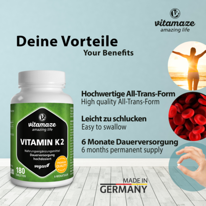 Vitamaze Vitamin K2 200mcg hochdosiert vegan, A-Nr.: 5179305 - 02