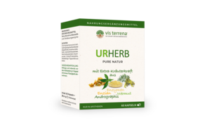 Sie sehen eine Packung vis terrena® URHERB Kapseln, Produktbild: 01 vis terrena® URHERB Kapseln, A-Nr.: 5211115 - 01