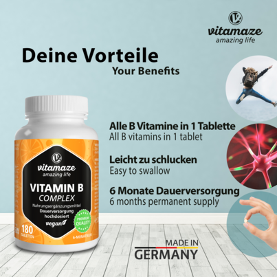 Vitamaze Vitamin B Complex hochdosiert vegan, A-Nr.: 5179334 - 02