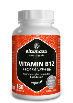 Vitamaze Vitamin B12 1000mcg hochdosiert +Vit. B9 u. B6 vegan, A-Nr.: 5179386 - 01