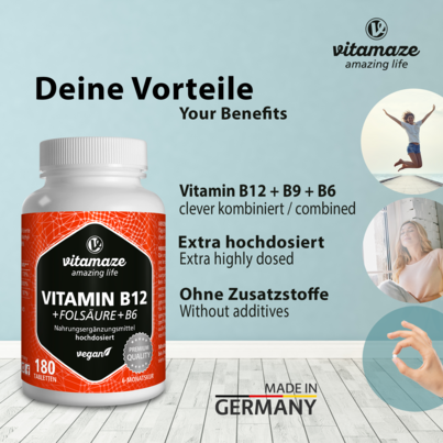 Vitamaze Vitamin B12 1000mcg hochdosiert +Vit. B9 u. B6 vegan, A-Nr.: 5179386 - 03