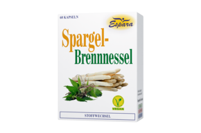 Sie sehen eine Packung Espara Spargel-Brennnessel Kapseln, Produktbild: 01 Espara Spargel-Brennnessel Kapseln, A-Nr.: 4267473 - 01