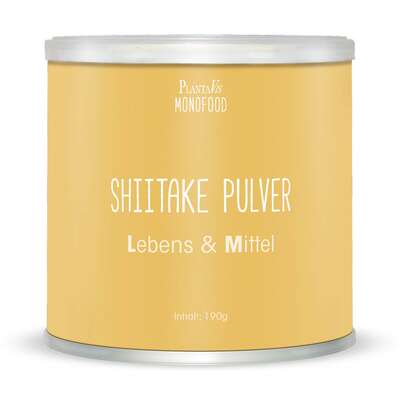 Sie sehen eine Packung Shiitake Pulver 190g, Produktbild: 01 Shiitake Pulver 190g, A-Nr.: 4547014 - 01