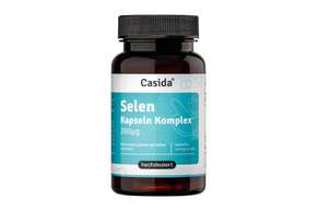 Sie sehen eine Packung Casida Selen Kapseln Komplex 200 µg, Produktbild: 01 Casida Selen Kapseln Komplex 200 µg, A-Nr.: 5429788 - 01