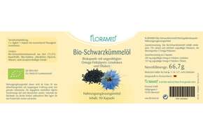 Floramed Bio-Schwarzkümmelöl Kapseln DE-ÖKO-003, A-Nr.: 4389992 - 01