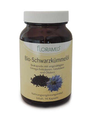 Floramed Bio-Schwarzkümmelöl Kapseln DE-ÖKO-003, A-Nr.: 4389992 - 02