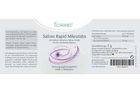 Sie sehen eine Packung Floramed Safran Rapid Microtabs, Produktbild: 01 Floramed Safran Rapid Microtabs, A-Nr.: 5318936 - 01