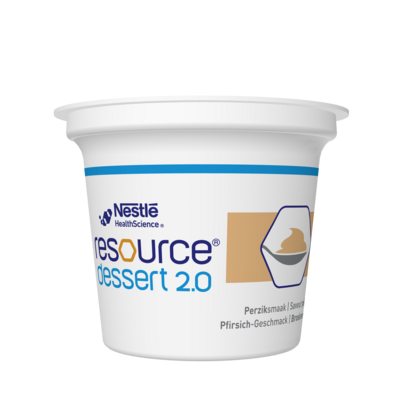 Sie sehen eine Packung Resource Dessert 2.0 Pfirsich, Produktbild: 01 Resource Dessert 2.0 Pfirsich, A-Nr.: 4630011 - 01