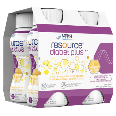 Sie sehen eine Packung Resource® Diabet Plus, Produktbild: 02 Resource® Diabet Plus, A-Nr.: 4383802 - 02