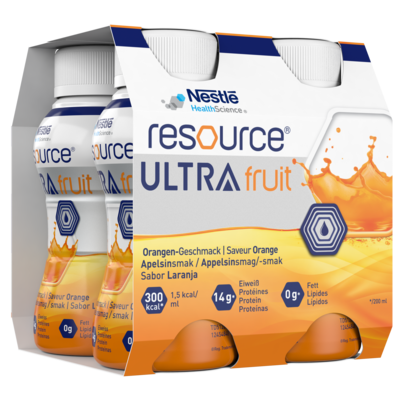 Sie sehen eine Packung Resource® Ultra Fruit, Produktbild: 02 Resource® Ultra Fruit, A-Nr.: 5422651 - 02