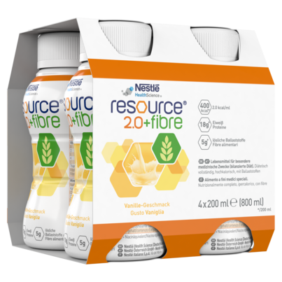 Sie sehen eine Packung Resource® 2.0+fibre Aprikose 200ml, Produktbild: 03 Resource® 2.0+fibre Aprikose 200ml, A-Nr.: 3412950 - 03