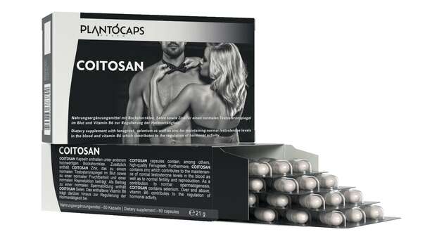 Sie sehen eine Packung plantoCAPS COITOSAN Kapseln, Produktbild: 03 plantoCAPS COITOSAN Kapseln, A-Nr.: 4828842 - 03