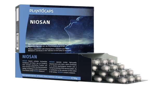 Sie sehen eine Packung plantoCAPS NIOSAN Kapseln, Produktbild: 03 plantoCAPS NIOSAN Kapseln, A-Nr.: 5075310 - 03