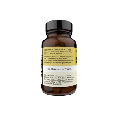 Sie sehen eine Packung Releaf Berberine PQQ Silymarin Kapseln, Produktbild: 02 Releaf Berberine PQQ Silymarin Kapseln, A-Nr.: 5391258 - 02