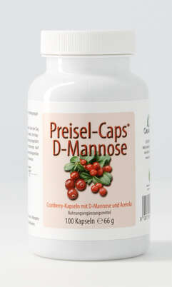 Sie sehen eine Packung PREISEL-CAPS D-MANNOSE 100 Kapseln, Produktbild: 01 PREISEL-CAPS D-MANNOSE 100 Kapseln, A-Nr.: 5410286 - 01