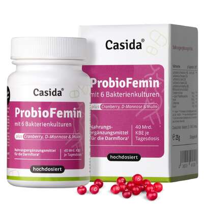 ProbioFemin mit 6 Bakterienkulturen plus Cranberry, D-Mannose &amp; Inulin, A-Nr.: 5676937 - 01