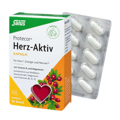 Sie sehen eine Packung Protecor® Herz-Aktiv Kapseln, Produktbild: 02 Protecor® Herz-Aktiv Kapseln, A-Nr.: 4316651 - 02