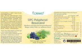 Sie sehen eine Packung Floramed OPC Polyphenol Resveratrol, Produktbild: 01 Floramed OPC Polyphenol Resveratrol, A-Nr.: 4390305 - 01
