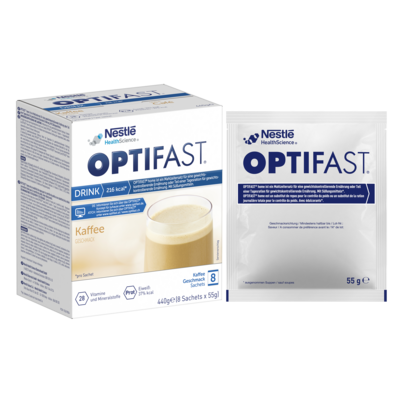 Sie sehen eine Packung OPTIFAST® Drink Kaffee, Produktbild: 01 OPTIFAST® Drink Kaffee, A-Nr.: 5209704 - 01