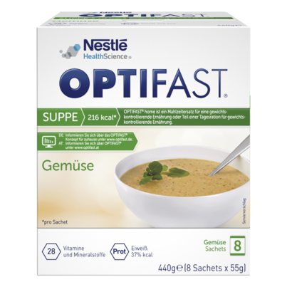 Sie sehen eine Packung OPTIFAST® Suppe Gemüse, Produktbild: 01 OPTIFAST® Suppe Gemüse, A-Nr.: 5209905 - 01