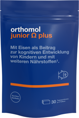 Sie sehen eine Packung Orthomol Junior Omega plus, Produktbild: 01 Orthomol Junior Omega plus, A-Nr.: 4265847 - 01