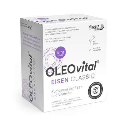 Sie sehen eine Packung OLEOvital® Eisen Classic, Produktbild: 02 OLEOvital® Eisen Classic, A-Nr.: 4540236 - 02