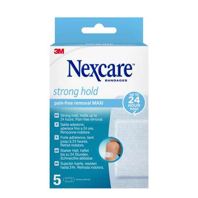 Nexcare™ Strong Hold MAXI Pain-free Removal Pflaster, 50 mm x 101 mm, 5/Pack, A-Nr.: 4892337 - 01