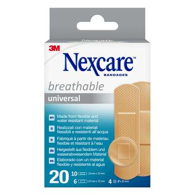 Nexcare™ Breathable Universal Pflaster, assortiert, 20/Packung, A-Nr.: 5680643 - 01