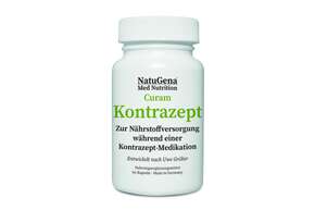 Sie sehen eine Packung CuramKontrazept Uwe Gröber Kapseln, Produktbild: 01 CuramKontrazept Uwe Gröber Kapseln, A-Nr.: 5583029 - 01