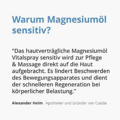 Sie sehen eine Packung Magnesiumöl Vitalspray Sensitiv, Produktbild: 02 Magnesiumöl Vitalspray Sensitiv, A-Nr.: 4895703 - 02