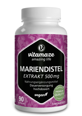 Vitamaze Mariendistel Extrakt 500mg hochdosiert vegan, A-Nr.: 5179630 - 01