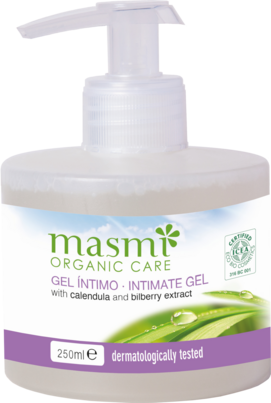 Sie sehen eine Packung Masmi Organic Care - Bio Intimwaschgel, Produktbild: 02 Masmi Organic Care - Bio Intimwaschgel, A-Nr.: 3335238 - 02