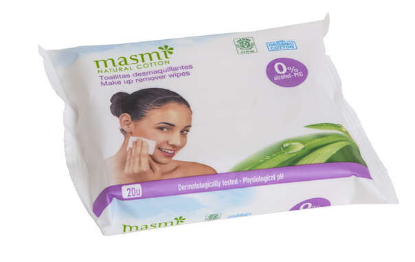 Sie sehen eine Packung Masmi Organic Care - Bio Make-Up Reinigungstücher, Produktbild: 03 Masmi Organic Care - Bio Make-Up Reinigungstücher, A-Nr.: 4596840 - 03