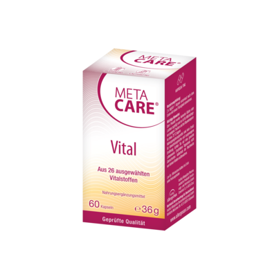 Sie sehen eine Packung META-CARE® Vital, 60 Kapseln, Produktbild: 01 META-CARE® Vital, 60 Kapseln, A-Nr.: 4540414 - 01