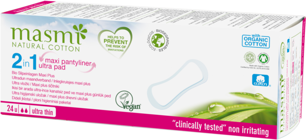 Sie sehen eine Packung Masmi Organic Care - Bio Slipeinlagen Maxi Extra lang 2in1, Produktbild: 02 Masmi Organic Care - Bio Slipeinlagen Maxi Extra lang 2in1, A-Nr.: 4580885 - 02