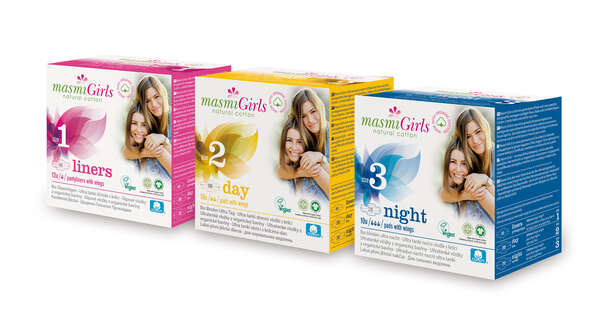 Sie sehen eine Packung Masmi Bio Slipeinlage Girls 1, Produktbild: 03 Masmi Bio Slipeinlage Girls 1, A-Nr.: 5160955 - 03