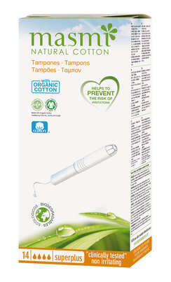 Sie sehen eine Packung Masmi Organic Care - Bio Tampons Super Plus mit Applikator, Produktbild: 03 Masmi Organic Care - Bio Tampons Super Plus mit Applikator, A-Nr.: 4368866 - 03