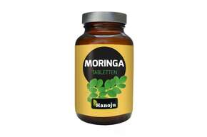 Sie sehen eine Packung Hanoju Moringa Tabletten 500mg, Produktbild: 01 Hanoju Moringa Tabletten 500mg, A-Nr.: 4256280 - 01