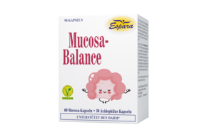 Sie sehen eine Packung Espara Mucosa-Balance Kapseln, Produktbild: 01 Espara Mucosa-Balance Kapseln, A-Nr.: 5615456 - 01