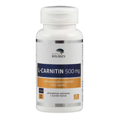 Sie sehen eine Packung L-Carnitin 500 mg Kapseln, Produktbild: 01 L-Carnitin 500 mg Kapseln, A-Nr.: 4891740 - 01