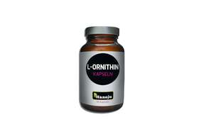 Sie sehen eine Packung Hanoju L-Ornithin Kapseln 400mg, Produktbild: 01 Hanoju L-Ornithin Kapseln 400mg, A-Nr.: 4255547 - 01