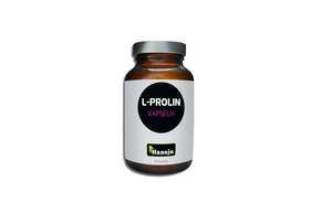 Sie sehen eine Packung Hanoju L-Prolin Kapseln 400mg, Produktbild: 01 Hanoju L-Prolin Kapseln 400mg, A-Nr.: 4255530 - 01