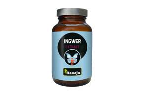 Sie sehen eine Packung Hanoju Ingwer Extrakt Kapseln 400mg, Produktbild: 01 Hanoju Ingwer Extrakt Kapseln 400mg, A-Nr.: 4385089 - 01