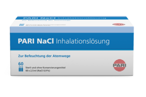 Sie sehen eine Packung PARI NaCl 0,9% Inhalationslösung, Produktbild: 01 PARI NaCl 0,9% Inhalationslösung, A-Nr.: 3550729 - 01