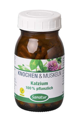 Sie sehen eine Packung Sanatur Kalzium Kapseln 100% pflanzlich, Produktbild: 01 Sanatur Kalzium Kapseln 100% pflanzlich, A-Nr.: 4259025 - 01