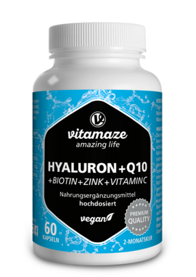 Vitamaze Hyaluronsäure 200mg hochdosiert +Coenzym Q10 vegan, A-Nr.: 5179593 - 01