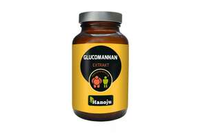 Sie sehen eine Packung Glucomannan Extrakt Kapseln Hanoju, Produktbild: 01 Glucomannan Extrakt Kapseln Hanoju, A-Nr.: 4384960 - 01